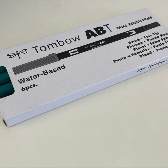 Tombow Marker/Highlighter Dual Brush Pen Water-based Tombow Pack of 6 ABT-346 - Picture 1 of 4